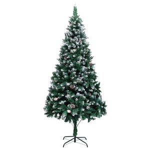 vidaXL Sapin de No&euml;l avec pommes de pin et neige blanche 240 cm