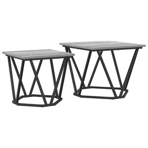 vidaXL Ensemble de tables d'appoint 2 pcs Gris Sonoma