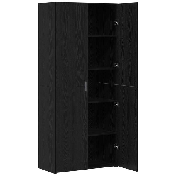 vidaXL Haut Armoire Ch&ecirc;ne noir 40 x 42,5 x 185 cm Bois d'ing&eacute;nierie