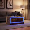 vidaXL Table basse avec lumi&egrave;res LED ch&ecirc;ne fum&eacute; ois d'ing&eacute;nierie
