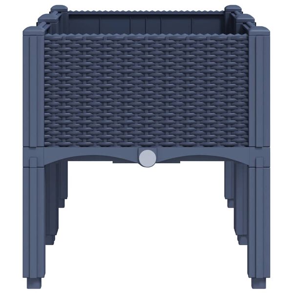 vidaXL Jardinière avec pieds bleu gris 80x40x42 cm PP