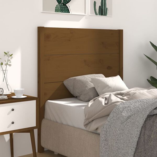vidaXL T&ecirc;te de lit Marron miel 81x4x100 cm Bois massif de pin