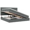 vidaXL Lit de rangement LED avec matelas Gris fonc&eacute; 200 x 200 cm Tissu