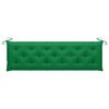 vidaXL Banc de jardin avec coussin vert 175 cm Bois de teck massif
