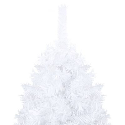 vidaXL Arbre de Noël artificiel pré-éclairé et boules blanc 210 cm PVC