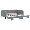 vidaXL Lit de jour avec lit gigogne gris clair 100x190 cm tissu