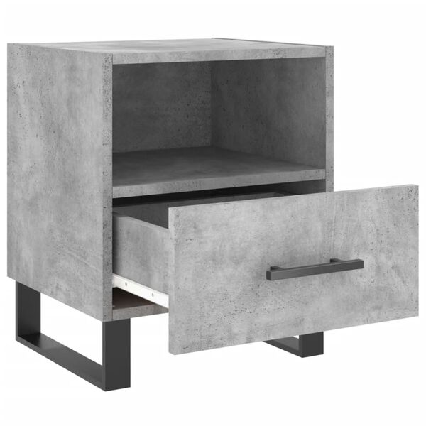 vidaXL Table de chevet gris b&eacute;ton 40x35x47,5 cm bois d&rsquo;ing&eacute;nierie