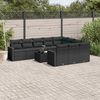 vidaXL Salon de jardin 11 pcs avec coussins noir r&eacute;sine tress&eacute;e
