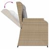 vidaXL Banc inclinable de jardin avec coussins beige r&eacute;sine tress&eacute;e