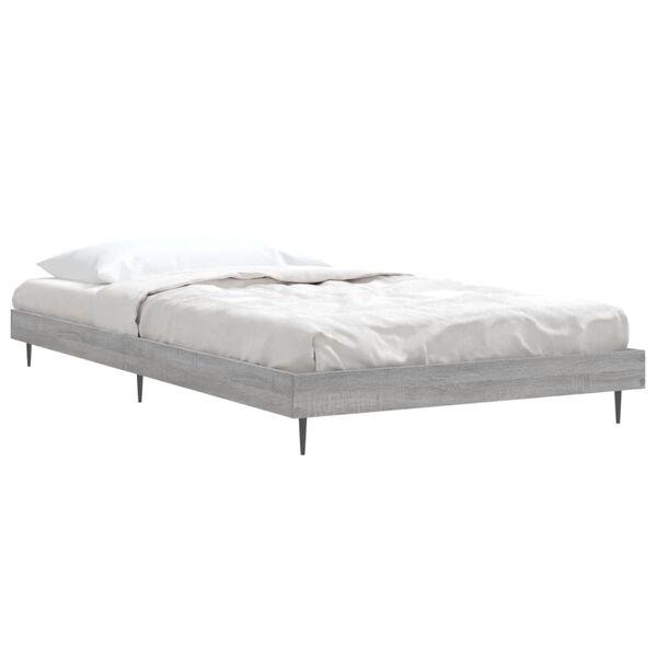 vidaXL Cadre de lit sans matelas sonoma gris 90x190 cm