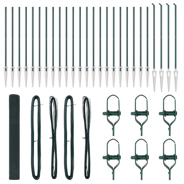 vidaXL Poteau de cl&ocirc;ture. Vert 50 x 1,4 m (maille de 25 x 25 mm)