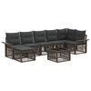 vidaXL Ensemble de canap&eacute; de jardin 8 pcs Gris polyrotin