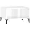vidaXL Table basse Blanc brillant 60x50x36,5 cm Bois d'ing&eacute;nierie