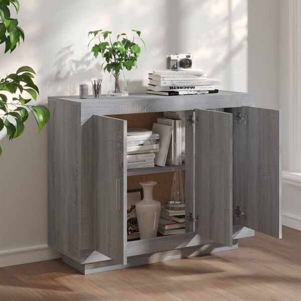 vidaXL Buffet Sonoma gris 92x35x75 cm Bois d'ingénierie