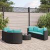 vidaXL Salon de jardin 7 pcs avec coussins noir r&eacute;sine tress&eacute;e