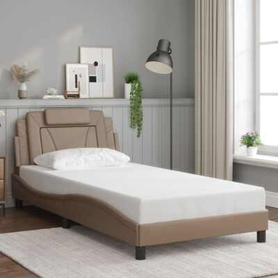 vidaXL Cadre de lit sans matelas cappuccino 100x200 cm similicuir