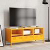 vidaXL Meuble TV jaune moutarde 101,5x39x43,5 cm acier lamin&eacute; &agrave; froid