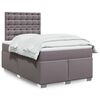 vidaXL Sommier &agrave; lattes de lit avec matelas Gris 120x200 cm Similicuir