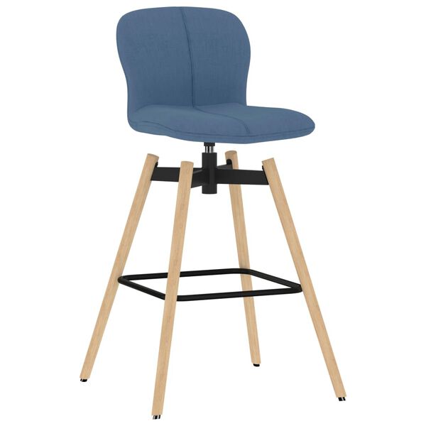 vidaXL Chaises pivotantes de bar lot de 2 bleu tissu