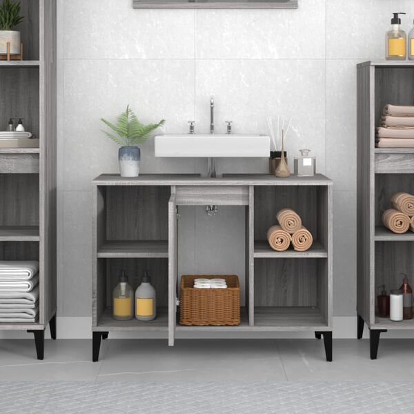 vidaXL Meuble d'évier sonoma gris 80x33x60 cm bois d'ingénierie