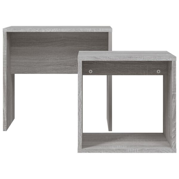 vidaXL Tables basses gigognes 2 pcs sonoma gris bois d'ing&eacute;nierie
