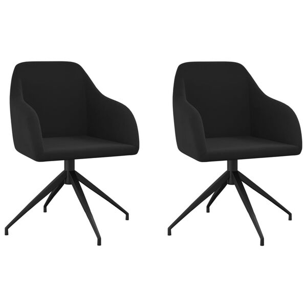 vidaXL Chaises &agrave; manger lot de 2 Noir Velours