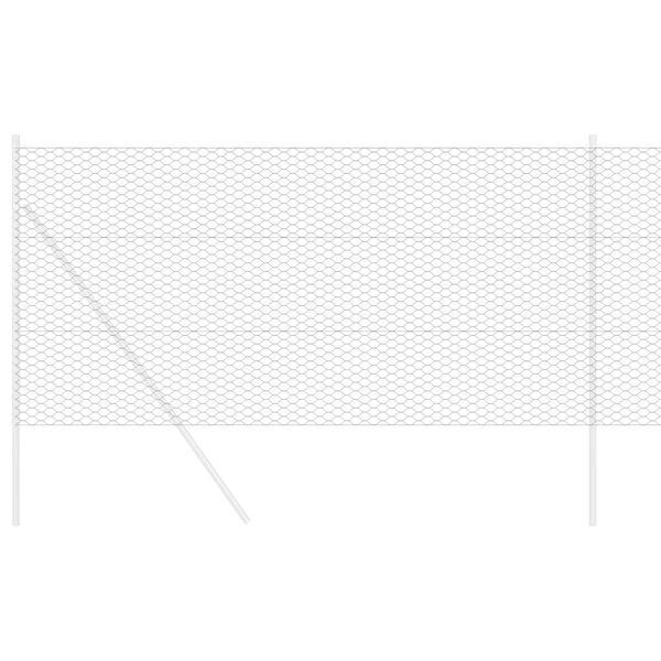 vidaXL Cl&ocirc;ture hexagonale Gris 1 x 10 m PVC