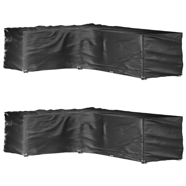 vidaXL Housses de salon de jardin en forme de L 2 pcs 18 &oelig;illets