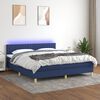 vidaXL Sommier &agrave; lattes de lit avec matelas LED Bleu 160x200 cm Tissu
