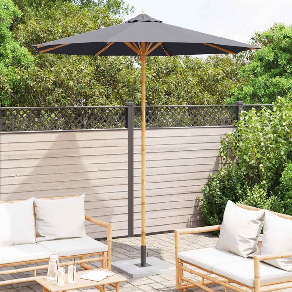 vidaXL Parasol de jardin Gris fonc&eacute; &Oslash; 270 x 260 cm Bambou