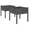 vidaXL Jardini&egrave;res 2 pcs Gris 70x70x70 cm Bois de pin massif