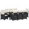 vidaXL Ensemble de salle &agrave; manger pour jardin 9 pc Noir polyrotin