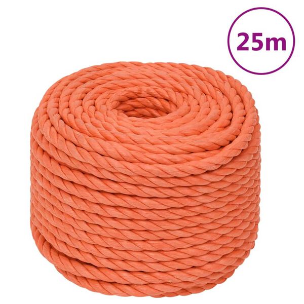 vidaXL Corde de travail Orange 20 mm 25 m Polypropyl&egrave;ne