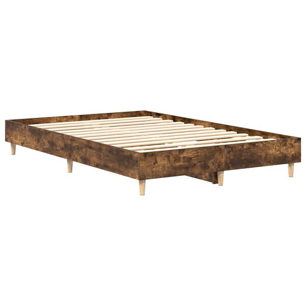 vidaXL Cadre de lit sans matelas ch&ecirc;ne fum&eacute; 140x190 cm bois ing&eacute;nierie
