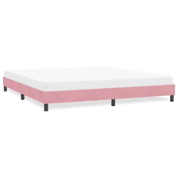 vidaXL Cadre de lit sans matelas rose 180x220 cm velours