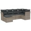 vidaXL Salon de jardin 6 pcs avec coussins gris clair r&eacute;sine tress&eacute;e