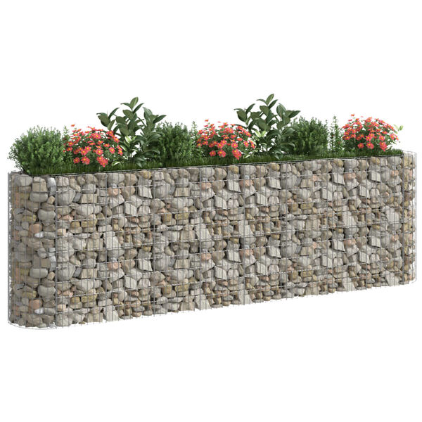 vidaXL Lit sur&eacute;lev&eacute; &agrave; gabion Fer galvanis&eacute; 330x50x100 cm