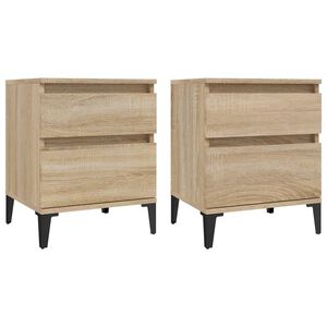 vidaXL Tables de chevet 2 pcs Ch&ecirc;ne sonoma 40x35x50 cm