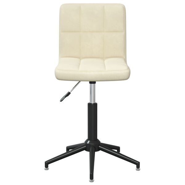 vidaXL Chaise pivotante de salle &agrave; manger Cr&egrave;me Velours