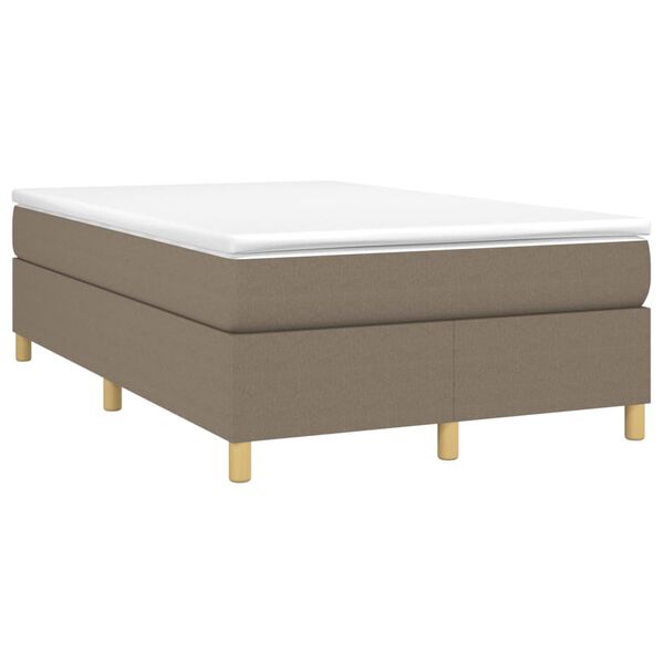vidaXL Sommier &agrave; lattes de lit avec matelas Taupe 120x200 cm Tissu