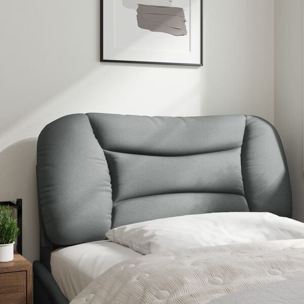 vidaXL Coussin de t&ecirc;te de lit Hvar gris clair 90 cm tissu