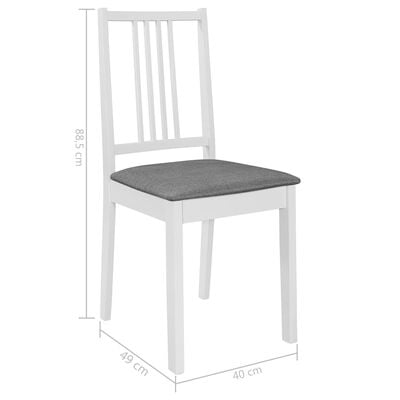 vidaXL Chaises à manger avec coussins lot de 4 blanc bois solide