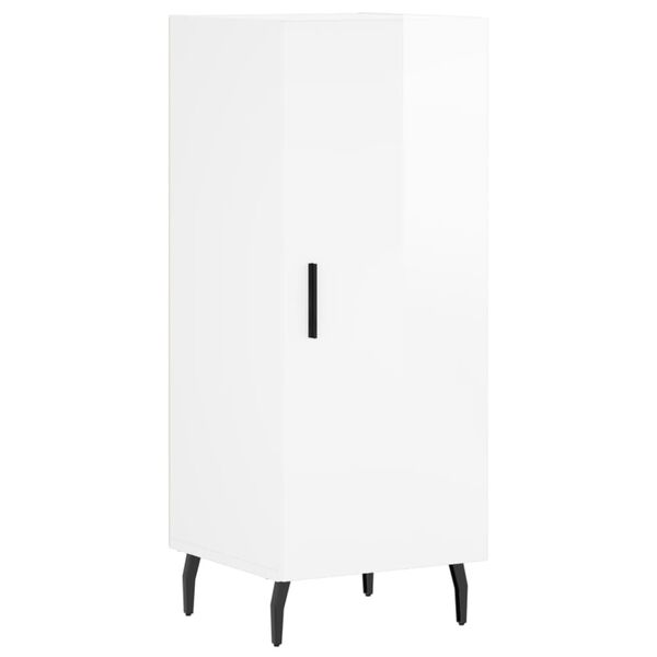 vidaXL Buffet Blanc brillant 34,5x34x90 cm Bois d'ing&eacute;nierie
