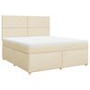 vidaXL Sommier &agrave; lattes de lit avec matelas Cr&egrave;me 180x200 cm Tissu