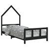 vidaXL Cadre de lit pour enfants noir 90x190 cm bois de pin massif