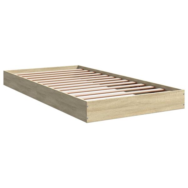 vidaXL Cadre de lit sans matelas ch&ecirc;ne sonoma 100x200 cm
