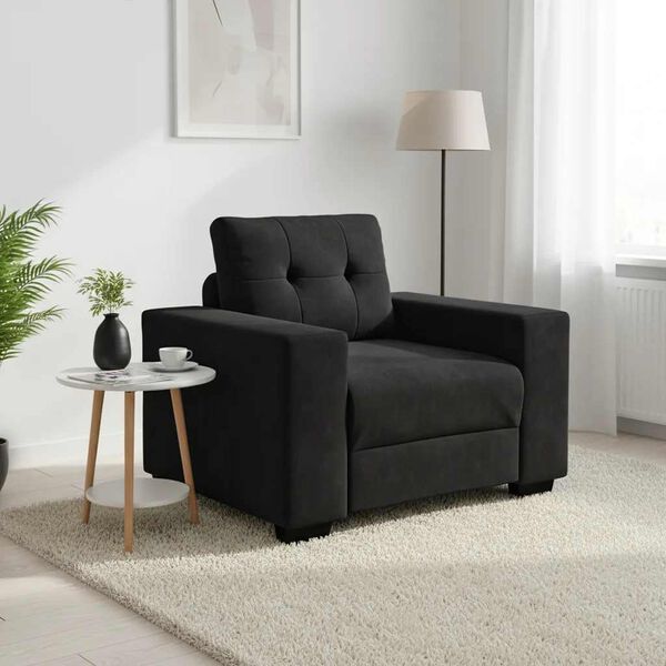 vidaXL Fauteuil noir 100x78x80 cm velours