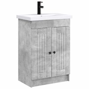 vidaXL Ensemble de mobilier de salle de bain Gris b&eacute;ton
