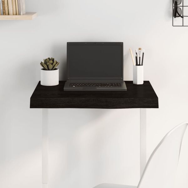 vidaXL Dessus de table marron fonc&eacute; bois ch&ecirc;ne massif trait&eacute;