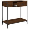 vidaXL Table console ch&ecirc;ne marron 75x34,5x75 cm bois d'ing&eacute;nierie